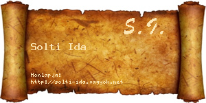 Solti Ida névjegykártya
